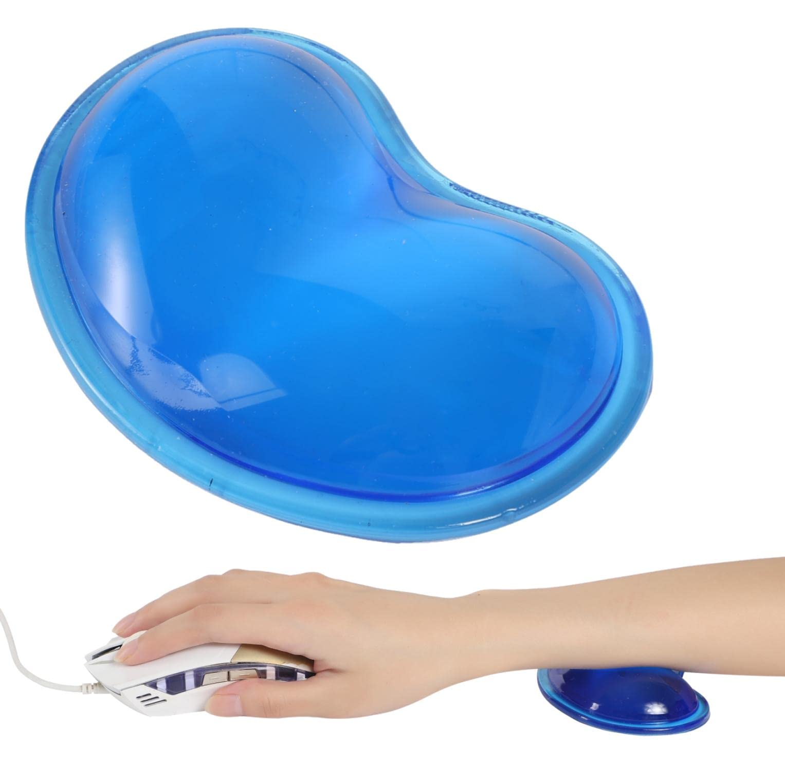 マウスパッド 腱鞘炎対策 リストレスト 手首 ジェルクッション サポート 疲労軽減 (ブルー)