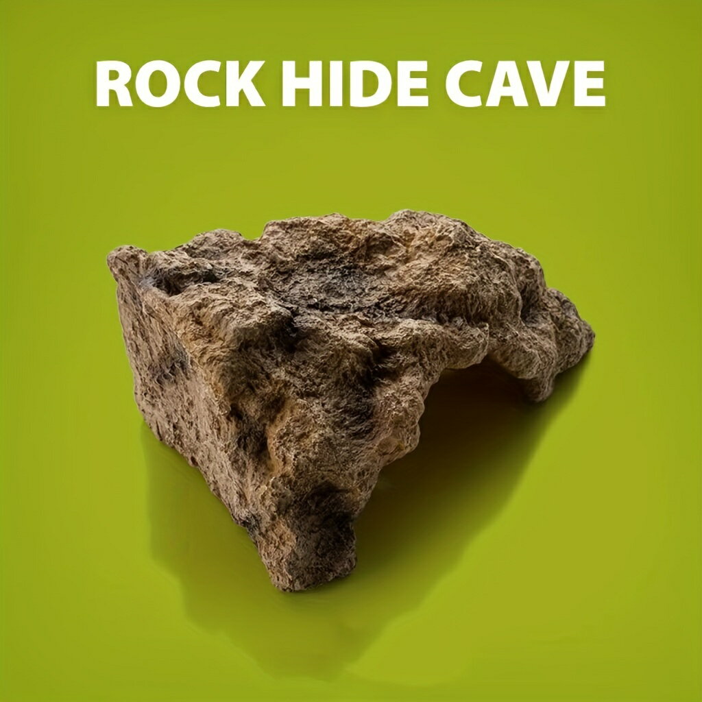 レオパードプリントの爬虫類の隠れ家 - トカゲ、カニ、カメ用の耐久性プラスチック洞窟