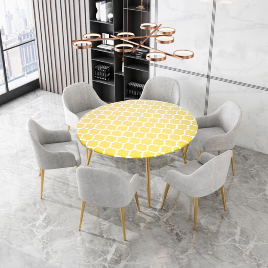 40 "-55"ホームテーブルクロス防塵フィットテーブルカバーダイニングテーブルイエローL