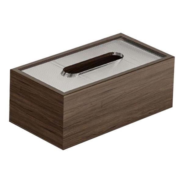 木製ティッシュボックスカバー シンプルなホームオーガナイザー フェイシャルペーパーホルダー 蓋付き ティッシュホルダー長方形 化粧台カウンタ