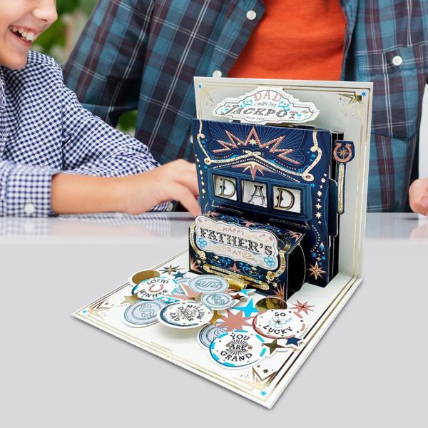 ハッピー父の日ポップアップカード、手作りありがとうお父さんギフトカード、お父さん、息子からお父さんへの3Dグリーティングカード