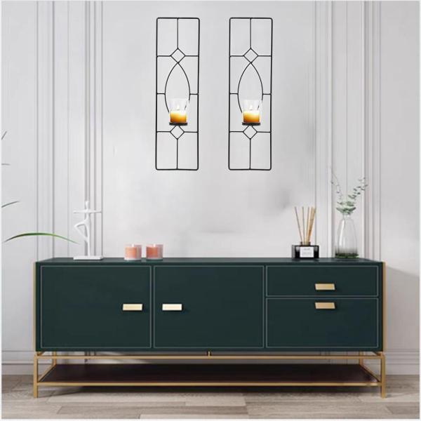 2個の鉄金属キャンドルホルダー燭台燭台家の装飾