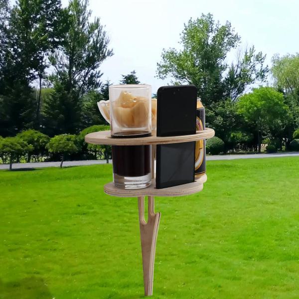 折りたたみ式ピクニックテーブルガラスラックガーデン家具クリエイティブウッドビールラックボトルホル..