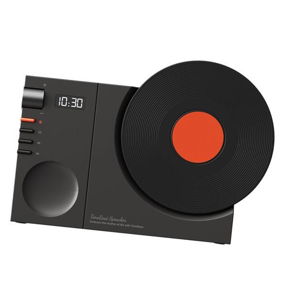 ヴィンテージ レコード プレーヤー ワイヤレス デスク スピーカー 電池式 リビング ルーム用 ブラック