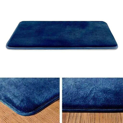メモリーフォームバスマット滑り止めマットVeveltバスマットブルー40x60cm メモリーフォームバスマット滑り止めマットVeveltバスマットブルー40x60cm