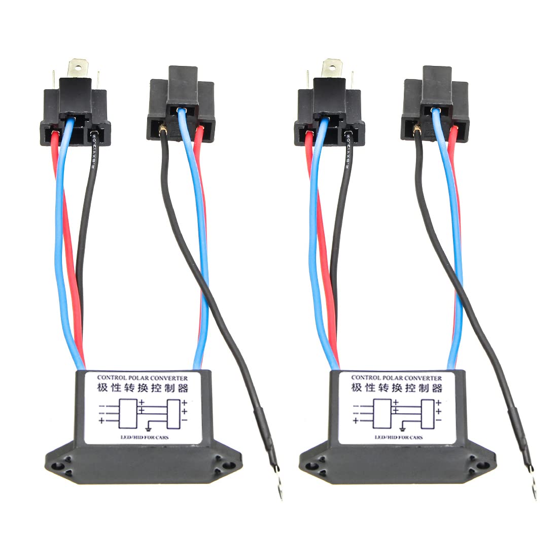極性変換リレー H4マイナスコント 変換ヘッドライト 12V車専用 ヘッドライト プラスコントロール Hi/Lo..