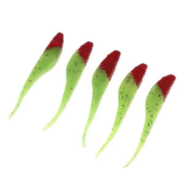4本の十字型Tテールソフト釣り餌人工釣りルアーグリーン