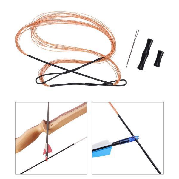 アーチェリーロングボウストリングとフィンガーセーバーシューティング練習フィンガープロテクターブラ..