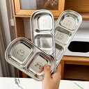 ステンレス製の韓国風薬味皿、3点セット、厚みのある小さなソースボウル、2つと3つの仕切り付き、ステンレス製のディップソース皿。
