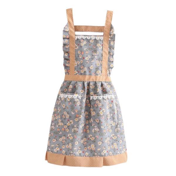 ベーキングエプロン キッチンエプロン 軽量 かわいい ポケット付き コーヒーショップエプロン 大人用 ..