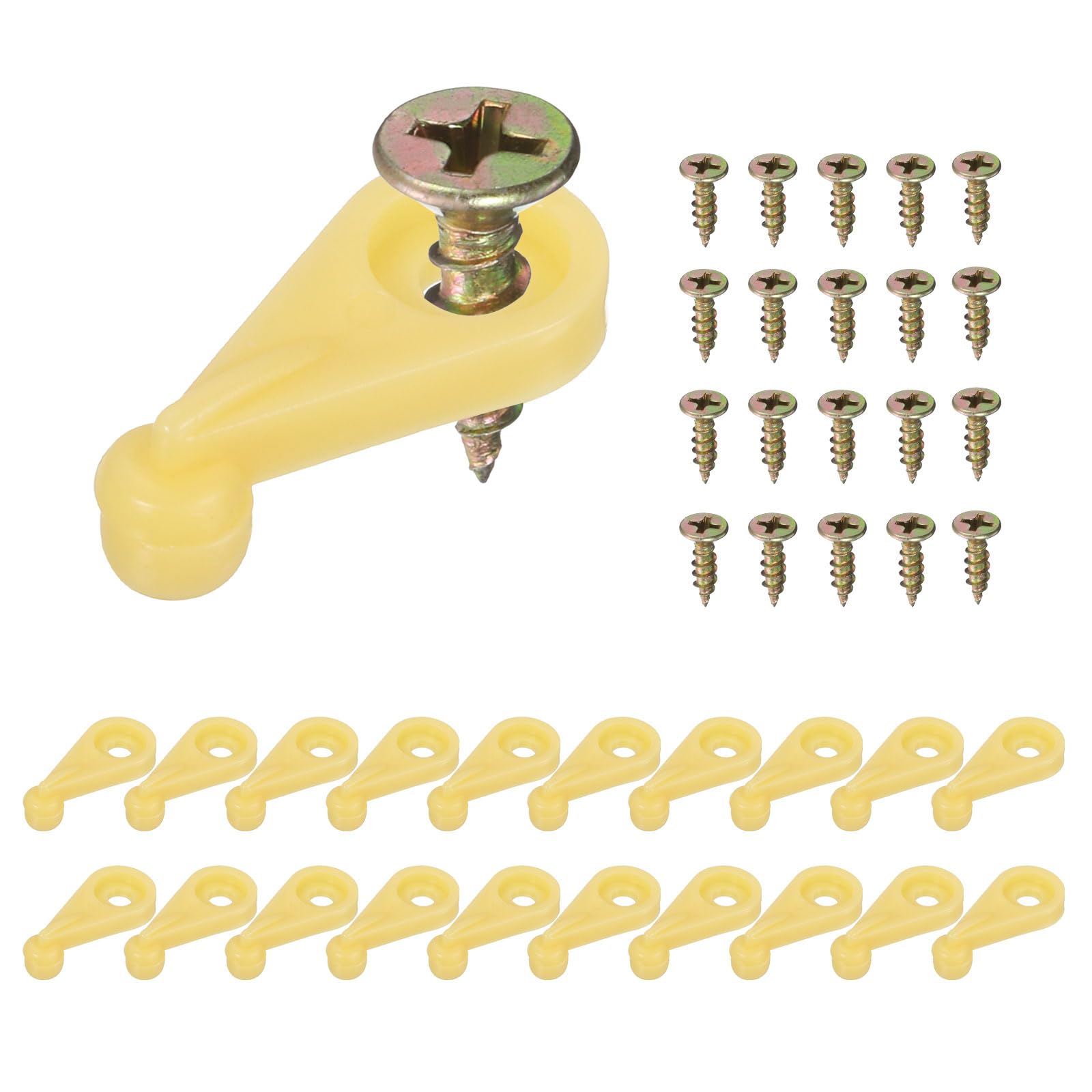 T 20セットのガラス固定クリップキット 1"のプラスチックガラスキャビネットクリップとネジ 4mm厚のガ..