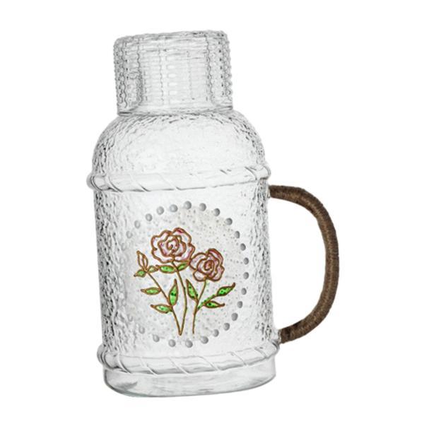 ガラスカップ装飾クリエイティブ軽量ハンドヘルドアイスクリームタンブラークラフトケトルケトルローズ