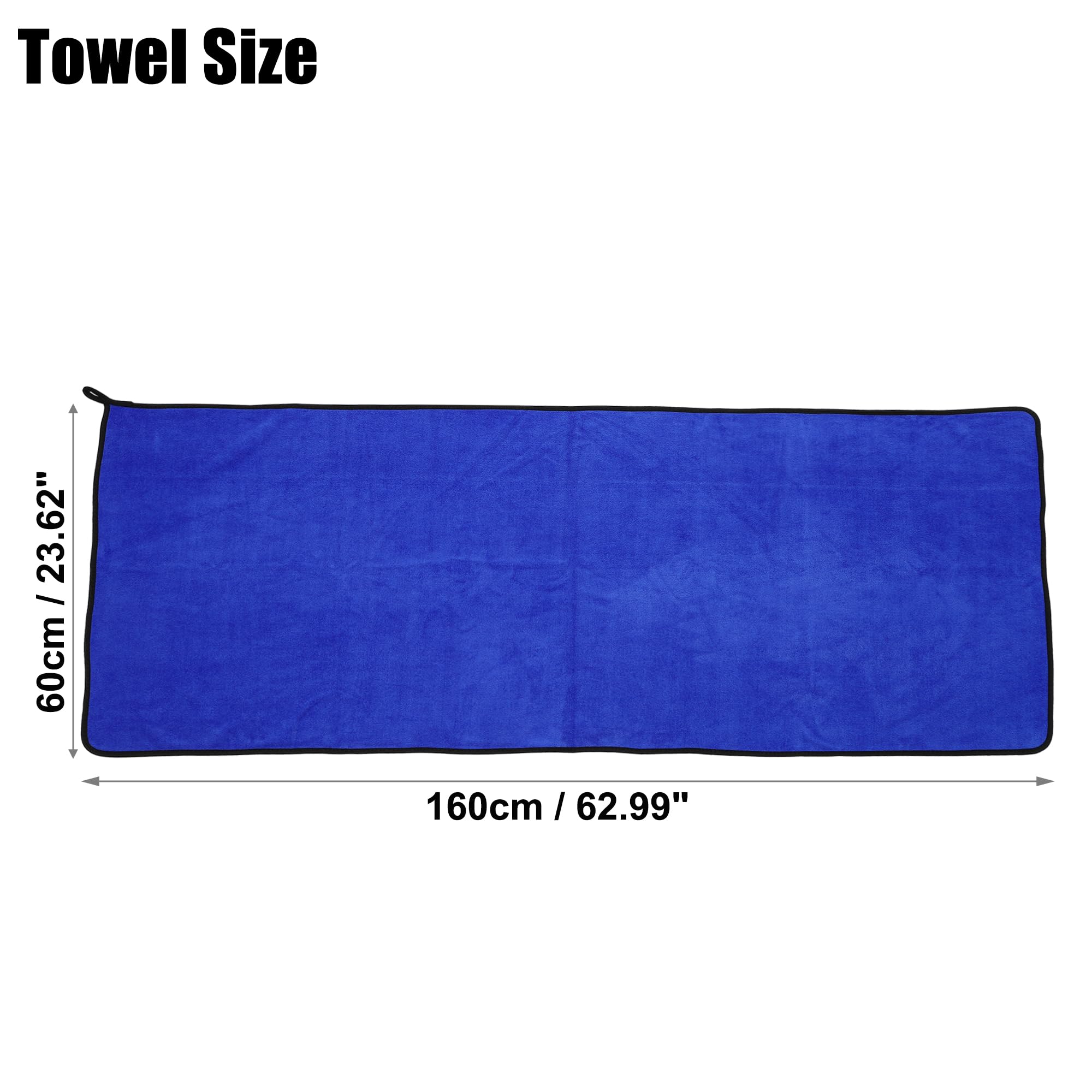 T 車乾燥タオル マイクロファイバー 特大 カークリーニングディテール吸収剤 車用乾燥クロス 窓拭き 乾燥 160x60cm グレー ブルー 1個
