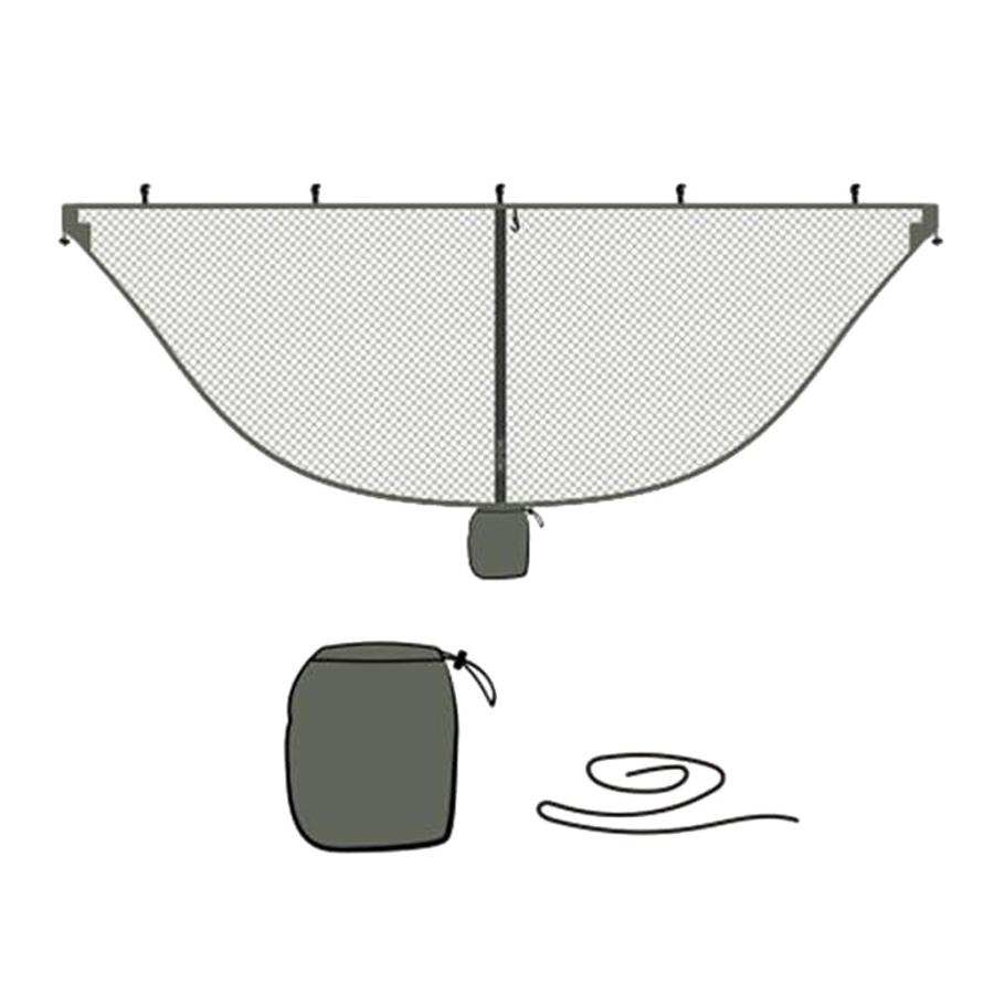 360°防護 キャンプ ハンモックモスキートネット キャリーバッグ ロープ付き 全5色 - アーミーグリーン