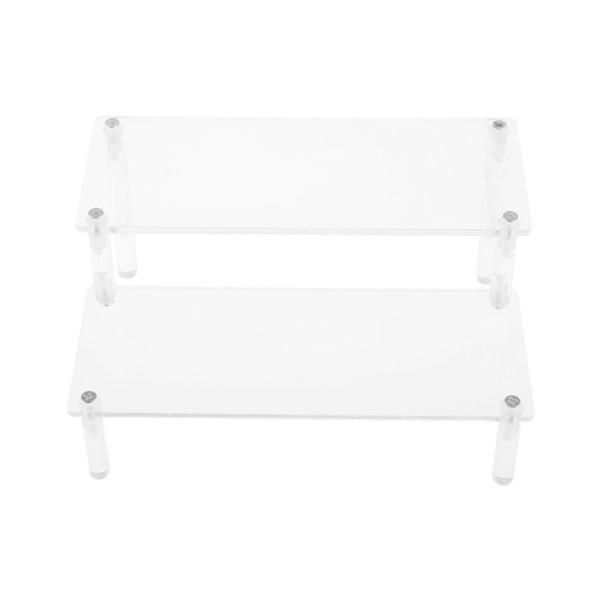 ジュエリーモデル用2xアクリルディスプレイスタンドライザーおもちゃ収納、スタンド（色：2層幅20x15cm