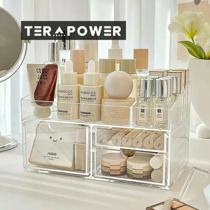 引き出し式 格を分け 分類し 整理し クリア スキンケア用品 収納 ボックス 容姿レベルが高い アクリル ..