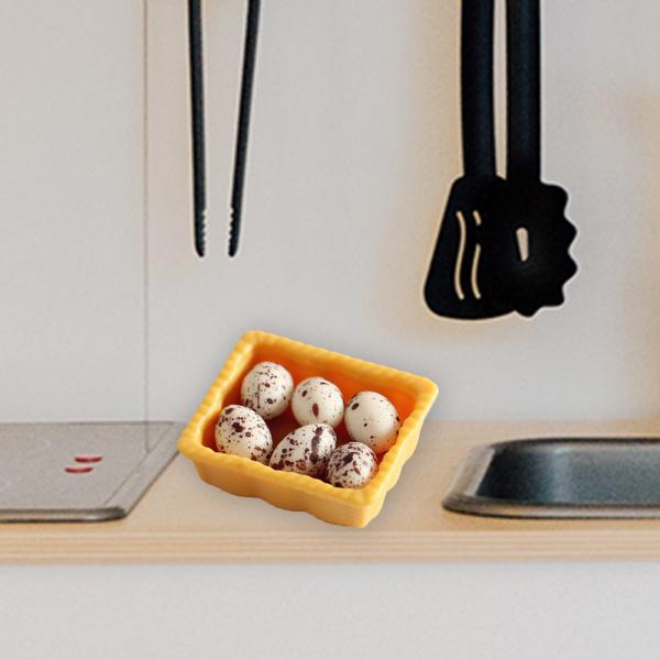 6個の卵ミニチュアの卵絶妙なシーンの装飾アクセサリー子供のための樹脂ウズラの卵