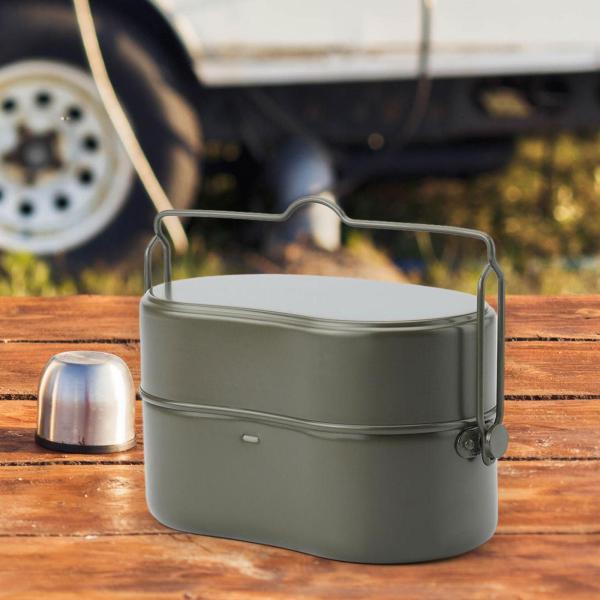 楽天Terapowerアウトドアランチボックス 旅行用 アルミ製 アウトドア調理器具 キャンプ用 フードコンテナ グリーン