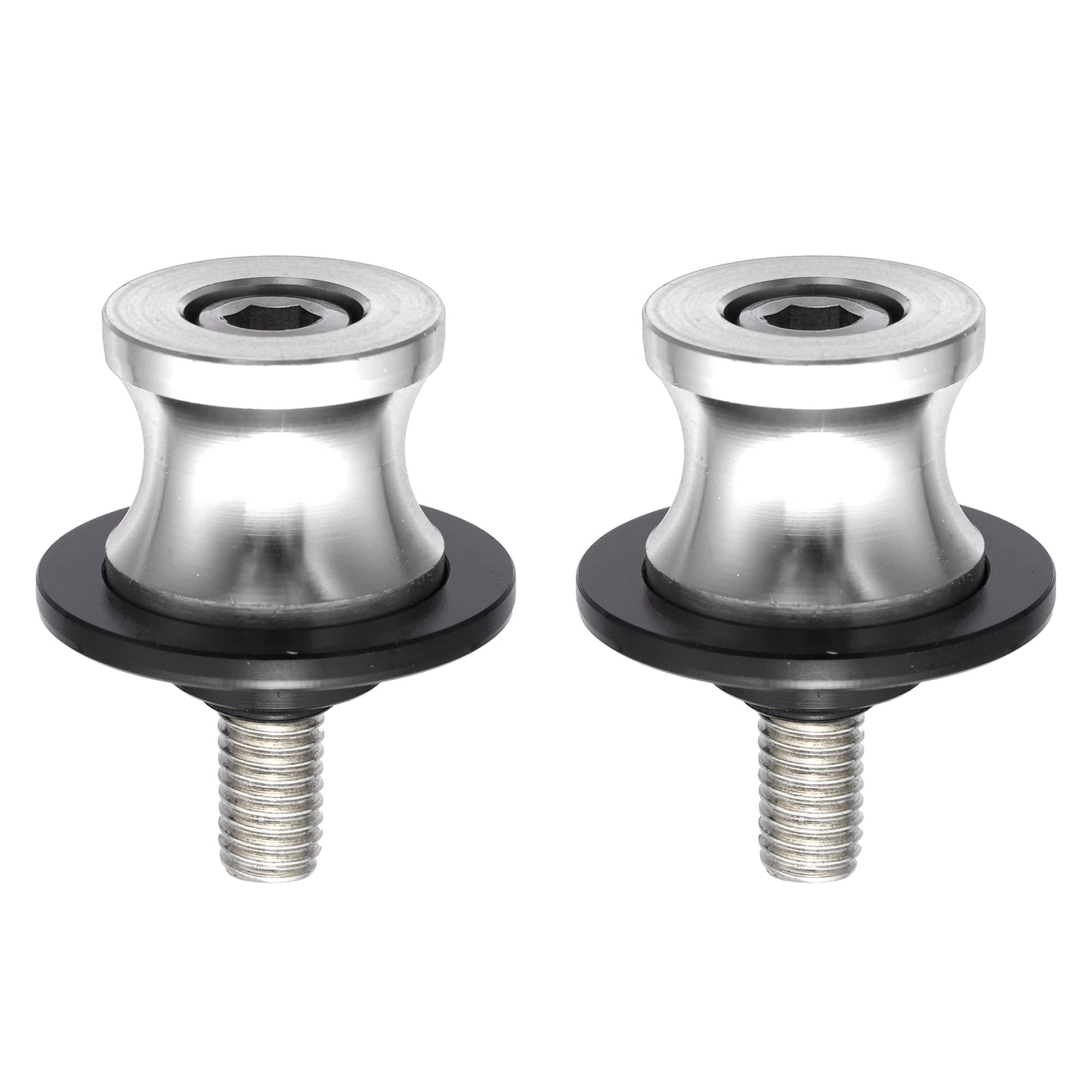 T オートバイのスイングアームスプール リヤスタンド スイングアームスプールスライダー 金属 8mm ブラ..