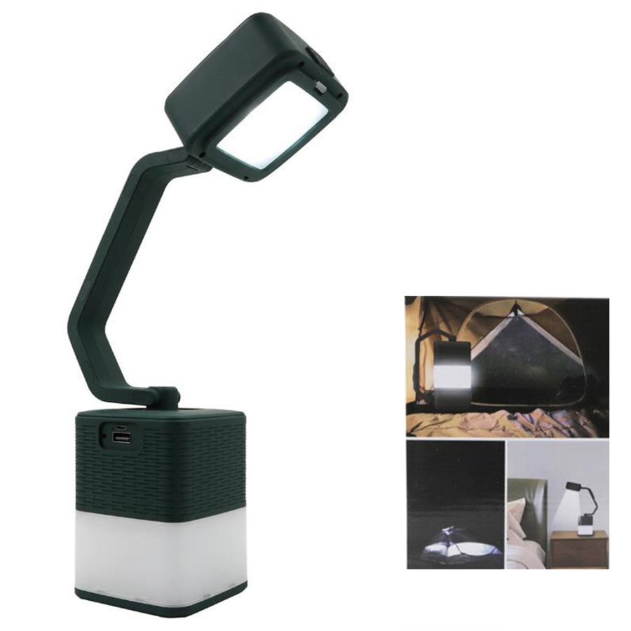 LEDテントランタンテーブルライトBluetoothスピーカー4400mAhパワーバンクグリーン