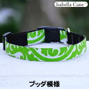 【在庫限り】 小型犬用 首輪 おしゃれ Isabella Cane イザベラケイン Buddha ブッダ模様 SpringGreen