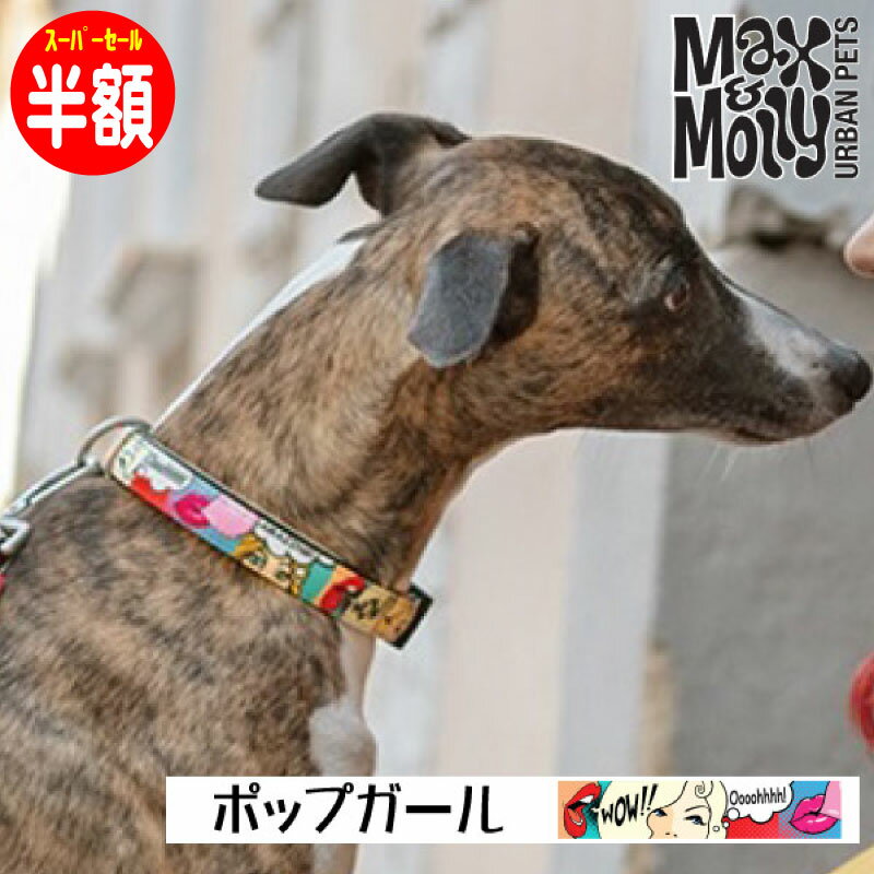 【ポイント5倍＆半額 スーパーSALE】 犬用 首輪 おしゃれ デジタル迷子札付き ポップガール Max&Molly OriginalGear 超小型犬 小型犬 中型犬 大型犬
