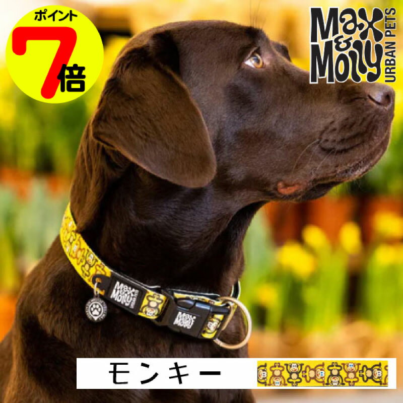 Rakuten - 【月末企画ポイント7倍】 犬用 首輪 おしゃれ デジタル迷子札付き モンキー Max&Molly OriginalGear 超小型犬 小型犬 中型犬 大型犬 ポイント消化
