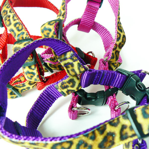 【在庫限り】犬用ハーネスVelventLeopardサイズ:XS・S・MMIMIGreen豹柄ミミグリーンレオパードヒョウ柄4D型ハーネス