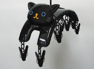 ねこの洗濯ばさみハンガー クロ 黒 洗濯物 物干し 物干しグッズ 小型ピンチ 小物用 ファンシーグッズ 猫 ネコ ねこのしっぽ物語 ねこのしっぽ ねこグッズ 雑貨 かわいい カワイイ 通販 明邦 楽天