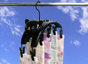 ねこの洗濯ばさみハンガー クロ 黒 洗濯物 物干し 物干しグッズ 小型ピンチ 小物用 ファンシーグッズ 猫 ネコ ねこのしっぽ物語 ねこのしっぽ ねこグッズ 雑貨 かわいい カワイイ 通販 明邦 楽天