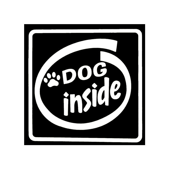 Dog inside（白艶)シリウス製ステッカー【車用】【カー用品】【メール便/デカール/車】