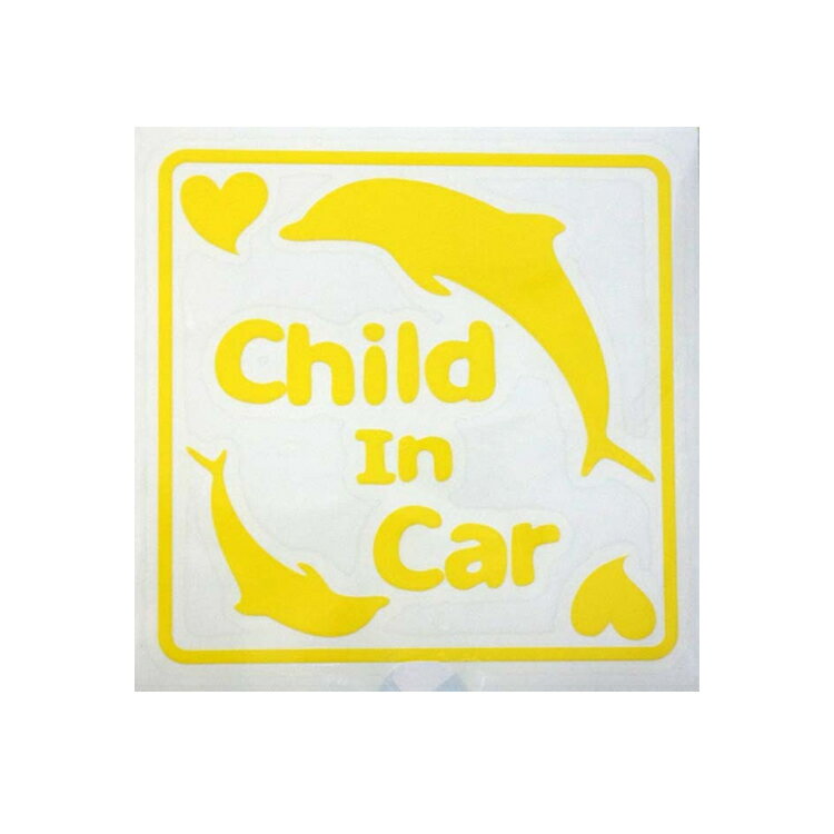 Child In Car（チャイルドインカー） イルカ レモン　【子ども 子供 赤ちゃん 黄色 車 車用 車用品 カー用品 ステッカー】