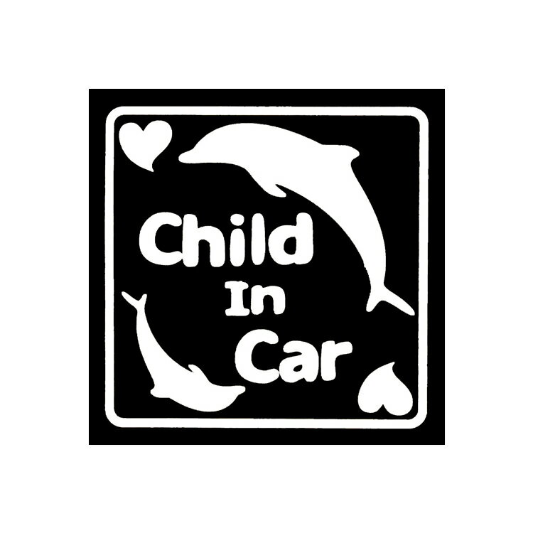 Child In Car（チャイルドインカー） イルカ　白艶 【子ども 子供 赤ちゃん 車 車用 車用品 カー用品 ステッカー】