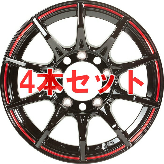 (4本セット)5ZIGEN ホイール BLACK-MAN GI 17インチ 6.5 インセット38 6穴 PCD139.7 G.BLACK/RED LINE BMG7653863BD