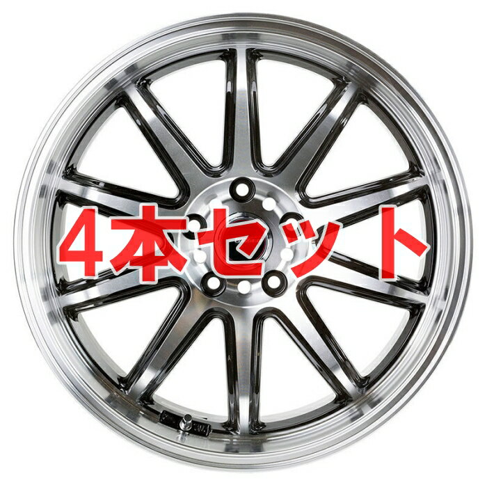 (4本セット)5ZIGEN ホイール FIREBALL RR 17インチ 7.0 インセット45 5穴-PCD100 BLACK POLISH FIR7704550BP