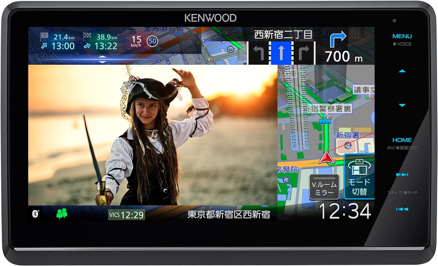 ケンウッド(KENWOOD) カーナビ 彩速高精細HDパネル 8インチ MDV-S811HDF 安心の日本生産日本製「音声操作に対応」 フローティング ブラック