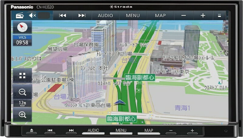 CN-HE02D パナソニック(Panasonic) 7型HD画質 カーナビ ストラーダ ドラレコ連携/フルセグ/Bluetooth/DVD/CD/SD/USB/全国市街地図/VICS WIDE