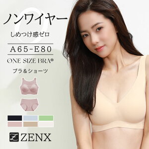 ノンワイヤーブラ セット ショーツ ブラセット ワンサイズ ナイトブラ 育乳 ブラジャー 下着 苦しくない 脇高 大きいサイズ 小胸 脇肉 バストケア 盛れる 昼夜兼用 送料無料 ZENX 母の日 プレゼント