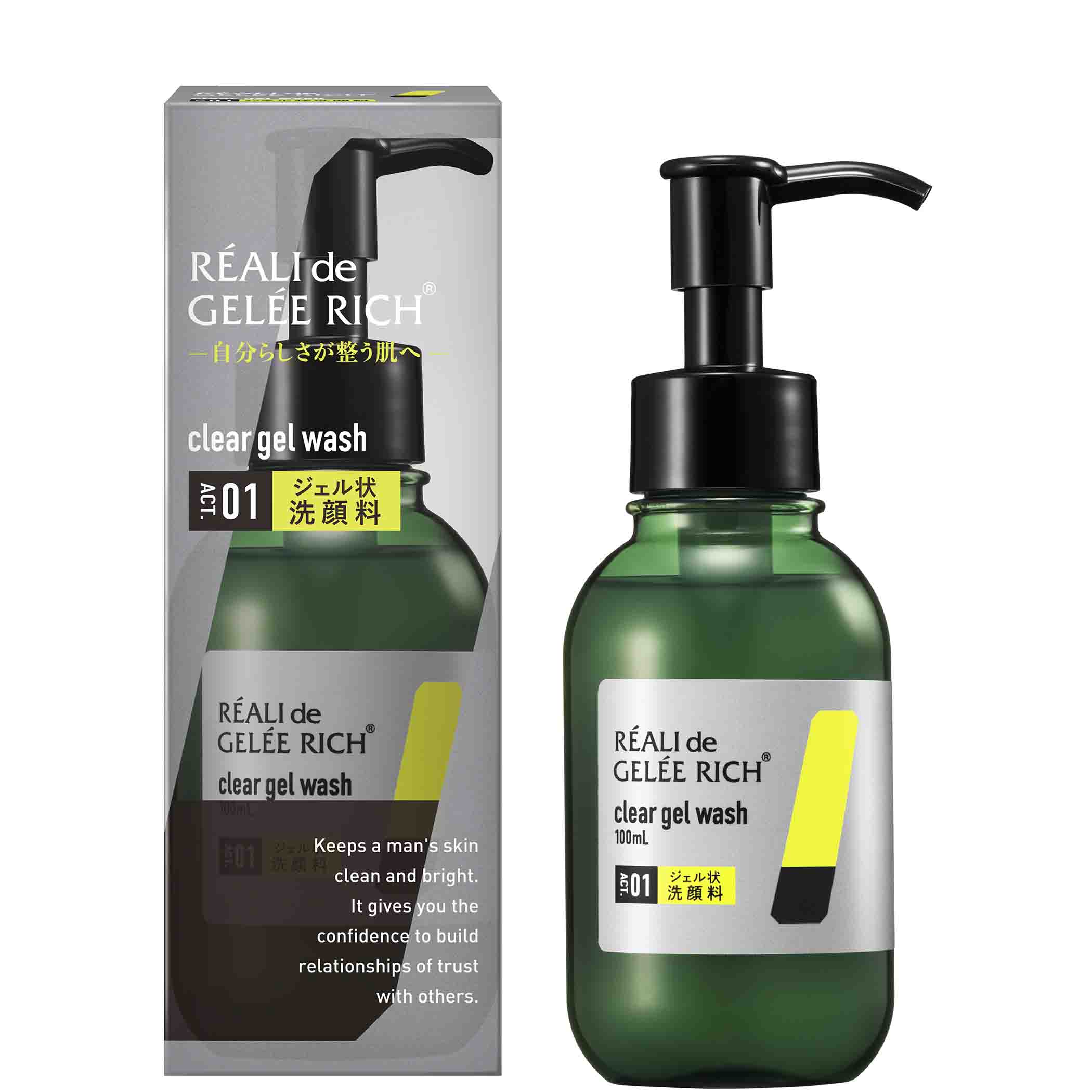 【 全薬工業 レアリ ・ ド ・ ジュレリッチ 】クリアジェルウォッシュ 男性用 ジェル状 洗顔料 保湿 100mL スキンケア