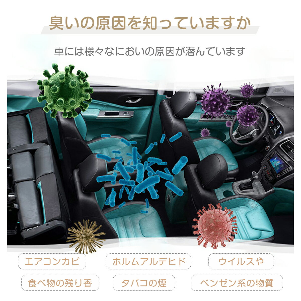 送料無料 NETNETFLAVORBOX 車 芳香剤 消臭剤 空気清浄 除菌 車用 室内用 タバコ 革 カビ 食べ物 消臭 マイナスイオン トイレ 台所 寝室 オフィス 車載消臭剤 3