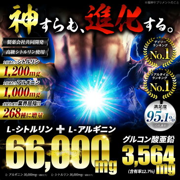 シトルリン アルギニン 66,000mg超 極神 マカ 亜鉛 クラチャイダム トンカットアリアミノシール ランペップ 厳選成分 全268種 大容量270粒 ※精力剤 ではなく サプリ