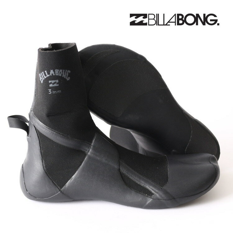 ■ブランド：BILLABONG(ビラボン) ■タイプ：サーフブーツ ■生地厚：3mm ■商品番号：ABYWW00109 ■商品説明 BILLABONG(ビラボン)の生地厚3mmのサーフブーツ。足を入れると足袋(たび)のように内側で先割れしているタイプですのでフィット感が良いです。外側は先割れをゴムで覆うことにより、リーシュコードの絡みを防いでくれます。縫製箇所はすべてシールドシーム加工されており防水性が高いです。踵のループはブーツの着脱を容易にしてくれます。ソールには滑り止め加工済み。生地厚3mmのブーツは足裏感覚を残しつつ、ある程度の保温性があるのでお勧めです。 ■サイズチャート US8/25cm US9/26cm US10/27cm US11/28cm ※サイズ展開は1cm刻みとなっております。サーフブーツは基本的にジャストサイズか少し小さめをお勧めします。ブーツの中に水が滞留するのを防ぐためです。■ブランド：BILLABONG(ビラボン) ■タイプ：サーフブーツ(サーフィンブーツ) ■生地厚：3mm ■商品番号：ABYWW00109 ■商品説明 BILLABONG(ビラボン)の生地厚3mmのサーフブーツ。足を入れると足袋(たび)のように内側で先割れしているタイプですのでフィット感が良いです。外側は先割れをゴムで覆うことにより、リーシュコードの絡みを防いでくれます。縫製箇所はすべてシールドシーム加工されており防水性が高いです。踵のループはブーツの着脱を容易にしてくれます。ソールには滑り止め加工済み。生地厚3mmのブーツは足裏感覚を残しつつ、ある程度の保温性があるのでお勧めです。 ■サイズチャート US8/25cm US9/26cm US10/27cm US11/28cm ※サイズ展開は1cm刻みとなっております。サーフブーツは基本的にジャストサイズか少し小さめをお勧めします。ブーツの中に水が滞留するのを防ぐためです。