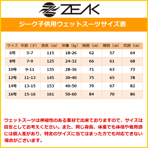 ZEAK(ジーク)ウェットスーツ
