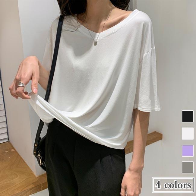 乐天商城 - Tシャツ 夏 レディース 半袖Tシャツ Vネック カットソー ゆったり 無地 Tシャツ 五分丈袖 サマーTシャツ 夏Tシャツ 半袖 無地Tシャツ