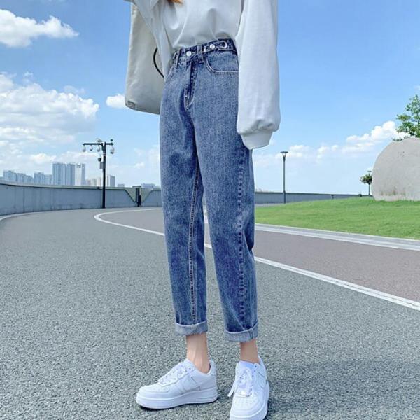 Low Top Jeans - デニムパンツ レディース デニム テーパードデニム テーパードパンツ テーパード ジーンズ ゆったり 大きいサイズ パンツ ボトムス ズボン クロップド ウエスト