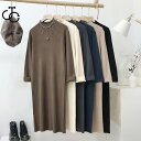 ニットワンピ レディース ワンピース 冬 ニット 膝ワンピース 長袖ワンピース 秋 リブニット ストレッチ性 通勤 ニットワンピース ミディアム丈(4)