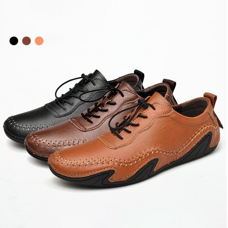 メンズドライビングシューズレザーお...