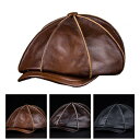 ベレー帽 野球帽 ワークキャップ 本革 レザー LEATHER キャスケット 帽子 メンズ レザー帽子 メンズキャップ 防寒 暖かい 春秋冬 ゴルフ