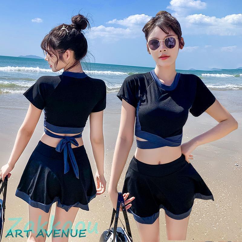 【楽天スーパーセール】水着レディース 40代 30代 20代 10代 可愛い セパレート 上下 セット 女子 スカート 黒 海 プール t シャツ リボン シンプル