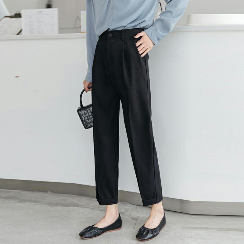 【楽天スーパーセール】テーパードパンツ センタープレス ボトムス パンツ レディース 無地 シンプル ズボン アンクル丈 オフィスカ ジュアル 大人 上品 きれいめ フォーマル 春 夏